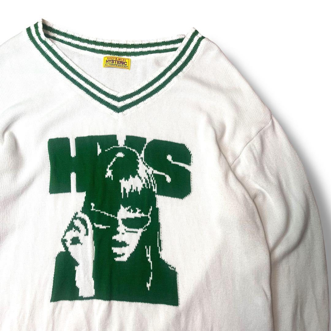ヒステリックグラマー マキシマムロックジャカード チルデンオーバーサイズセーター