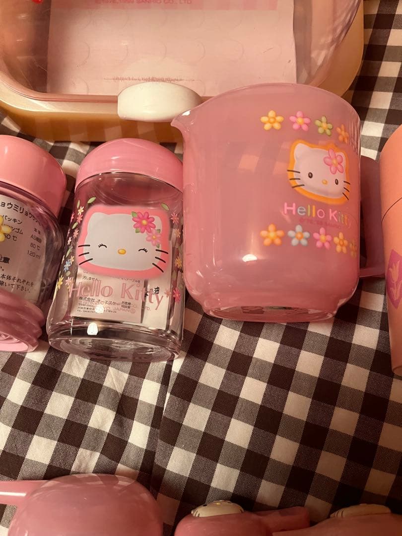 キティ　レトロ　カオハナ　キッチン　調味料　ケース　小物入れ　計量　スプーン