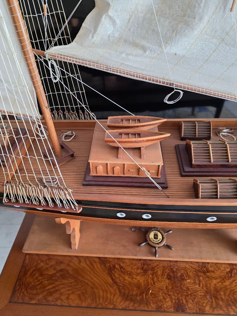 希少品 骨董品 アンティーク 木製ヨット 80年前