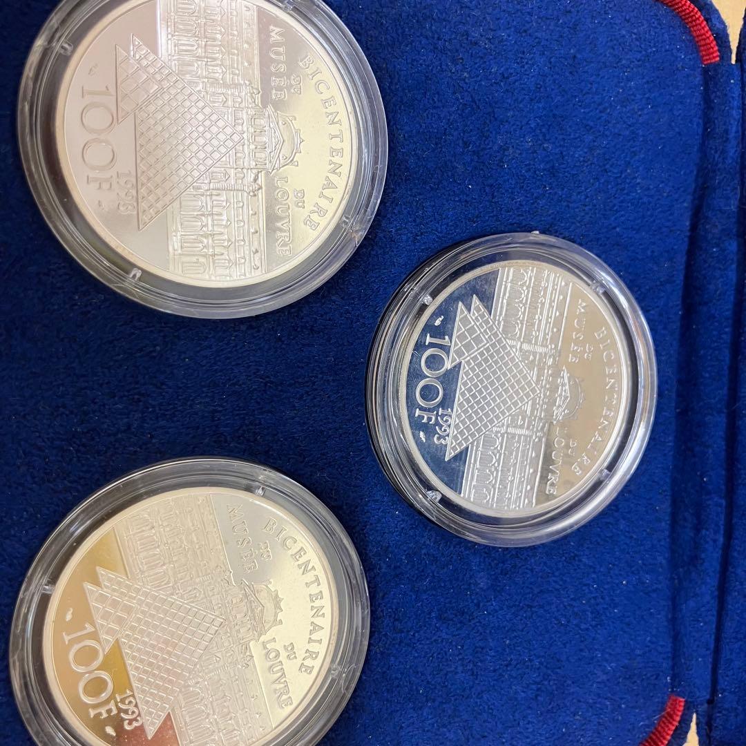 モネ・ド・パリ 銀貨 3枚 セットSV900 ルーブル美術館