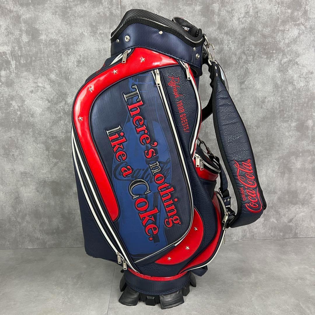 希少品 コカコーラ キャディバッグ カート式 8分割 レザー・エナメル