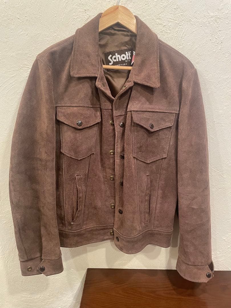 Schott スエードジャケット ブラウン40 アウトレット ストア