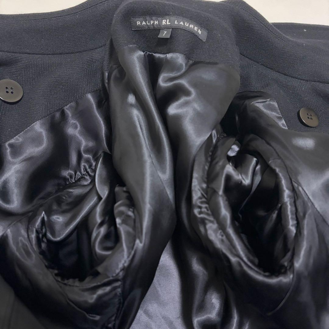 美品✨ラルフローレン ロングコート ヘリンボーン柄 ウール ステンカラーコート