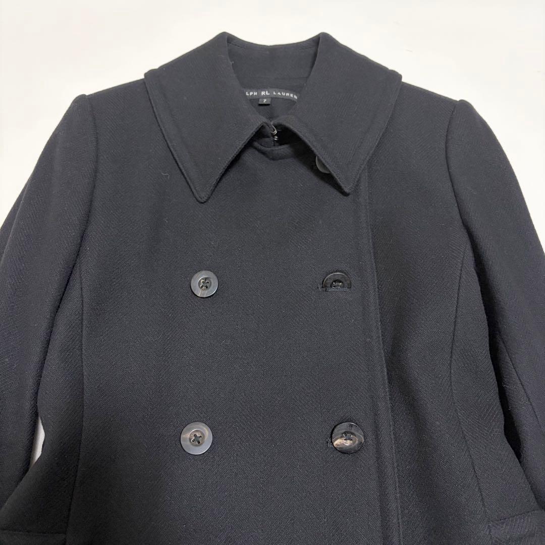 美品✨ラルフローレン ロングコート ヘリンボーン柄 ウール ステンカラーコート