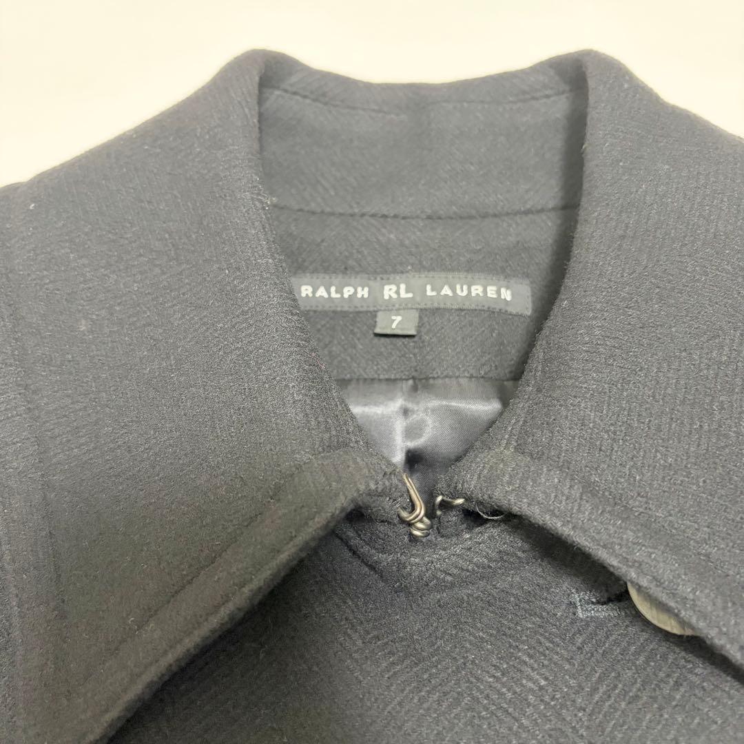 美品✨ラルフローレン ロングコート ヘリンボーン柄 ウール ステンカラーコート