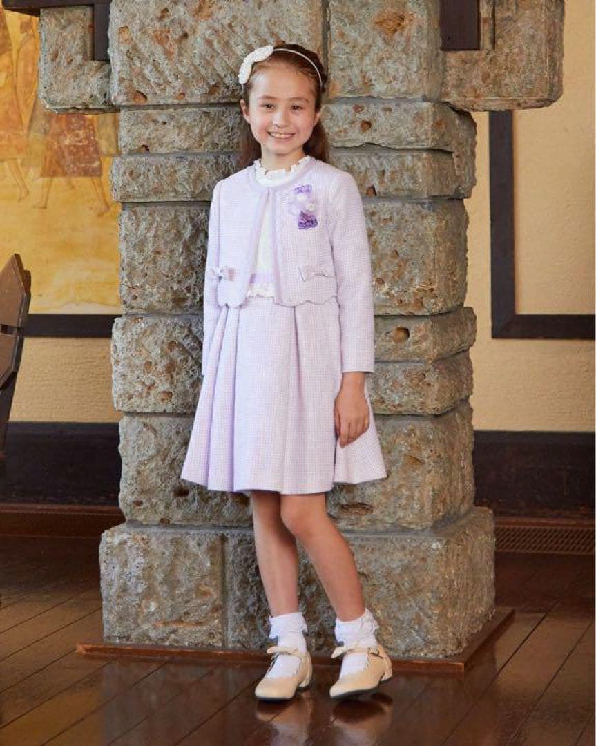 サイズ115 ショパン⁑卒園　入学　フォーマル　ラベンダーツイードアンサンブル
