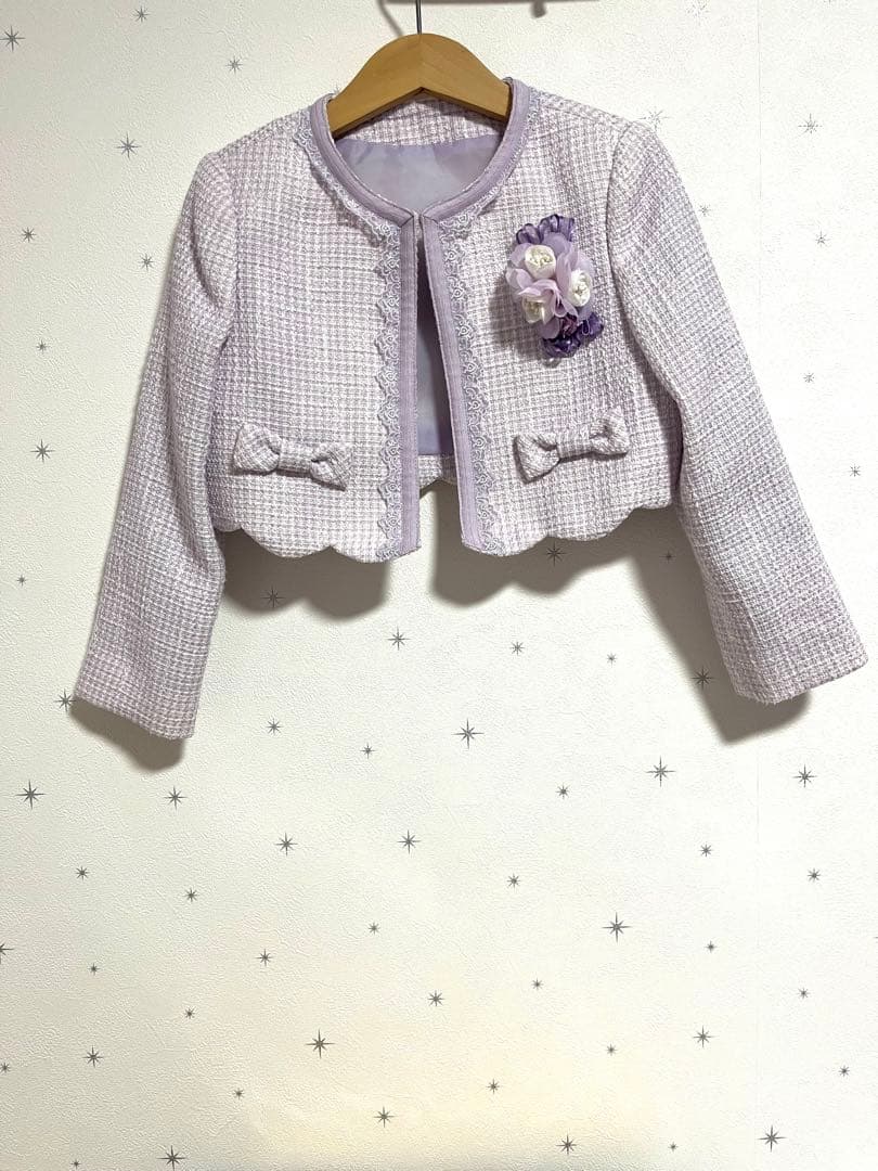 サイズ115 ショパン⁑卒園　入学　フォーマル　ラベンダーツイードアンサンブル