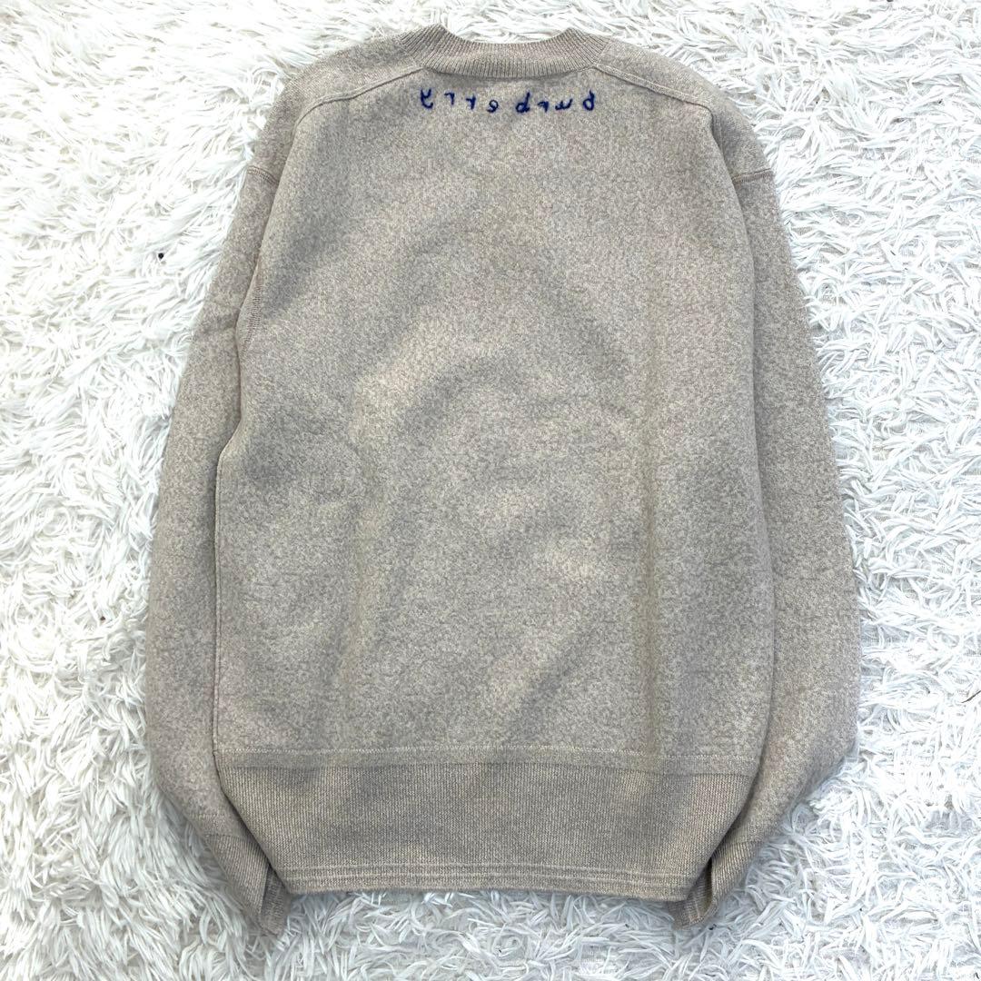 未使用タグ付 バーバリー ニット トップス 背面刺繍 ロゴ メンズ Sアイボリー