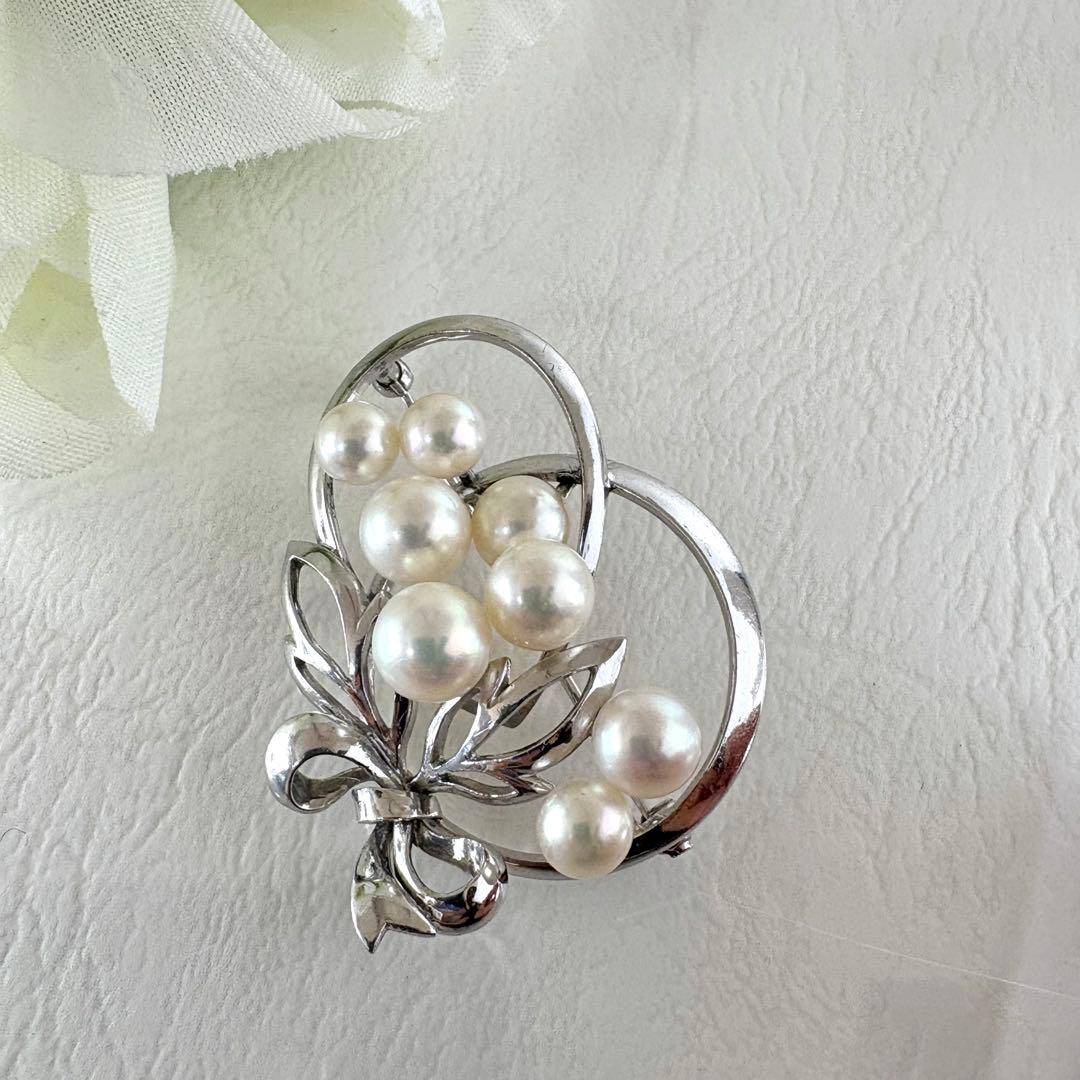 ⭐︎皇室御用達ブランド⭐︎ミキモト シルバー パール ブローチ 花束