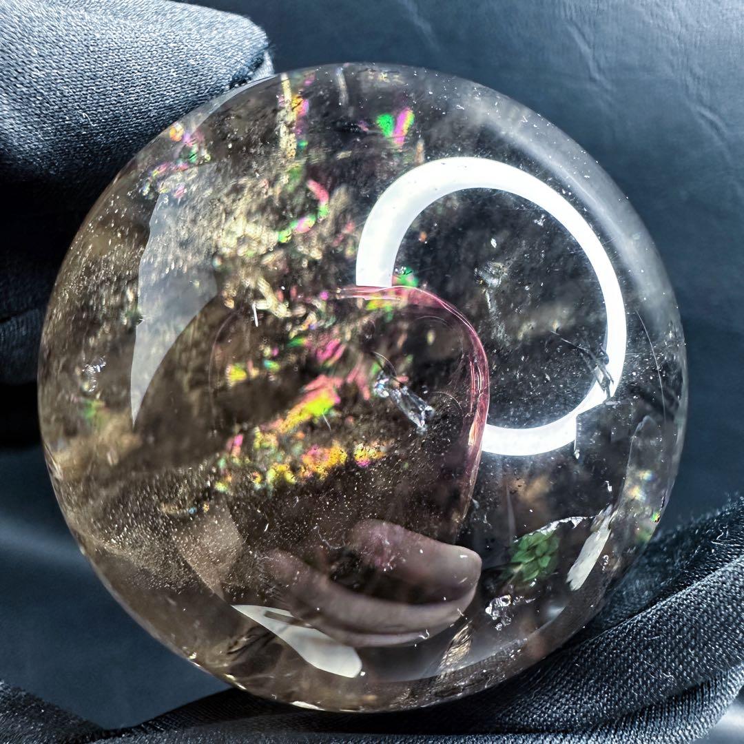 開運 魔除 ❗️レインボー☆スモーキークォーツ丸玉☆パワーストーン