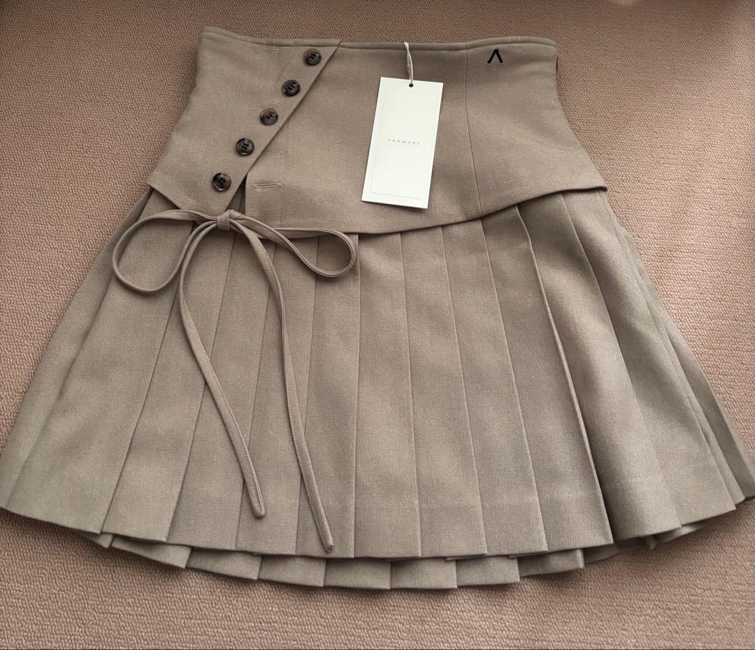 andmary Jade highwaist mini skirt ベージュ M