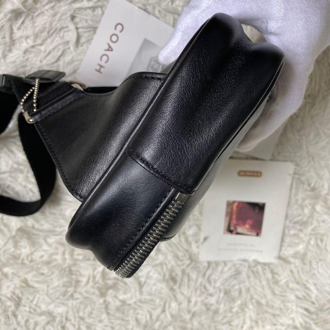 極美品 vintage coach old waist pouch Black