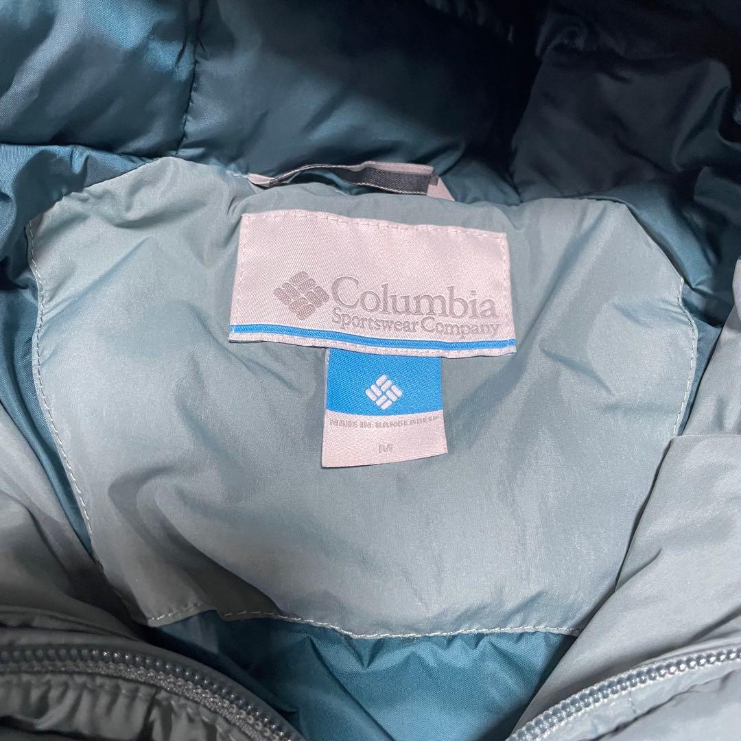 コロンビア　パフダウン　hooded puffer jacket tech 水色