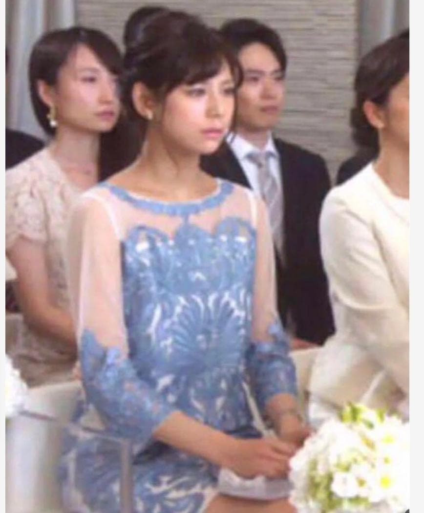 GRACE CONTINENTAL　サテンコード刺繍ワンピース　フォーマル　36