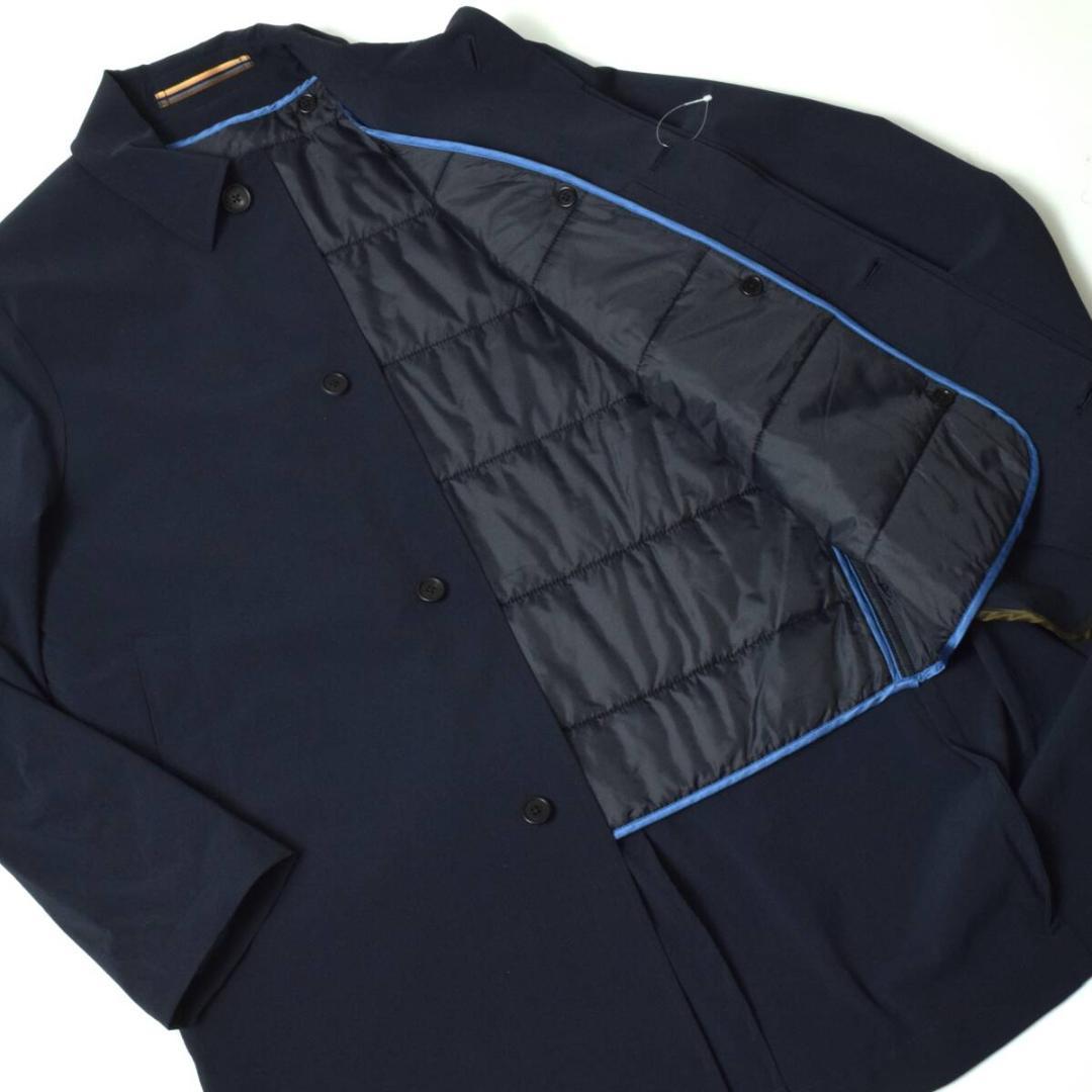 未使用8.2万 ポールスミス ストレッチ ライナー ステンカラーコート L 紺