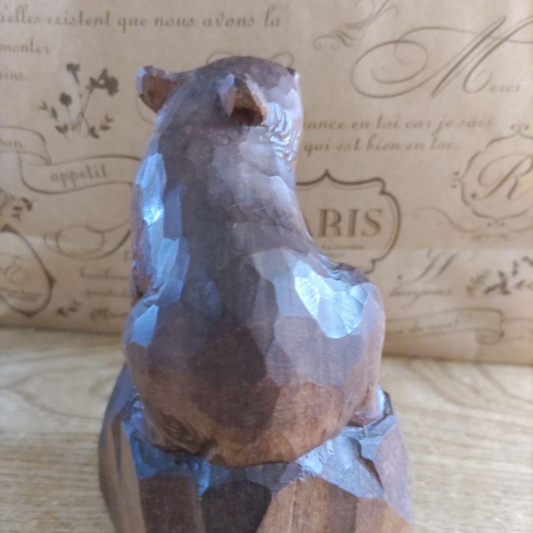 木彫り熊　　堀井清美作　彫刻　工芸品　　美術品　民芸品　北海道　小熊　置物