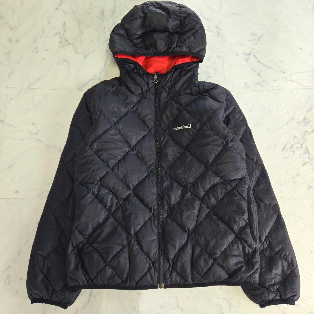 mont-bell ダウンジャケット キルティング リバーシブル黒/赤 mont