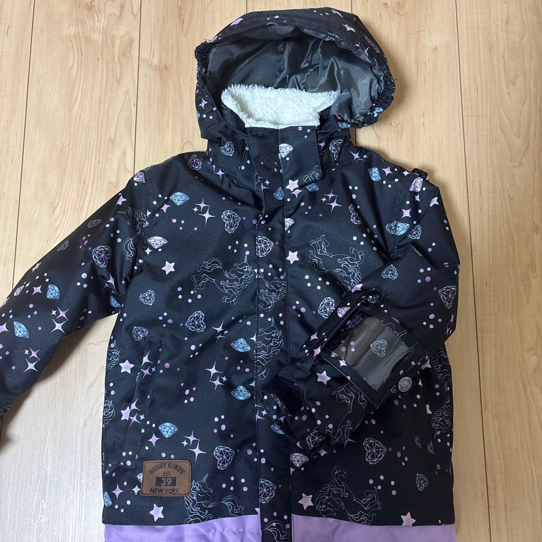 子ども用スキーウェア サイズ120 黒紫 ユニコーン柄 特別