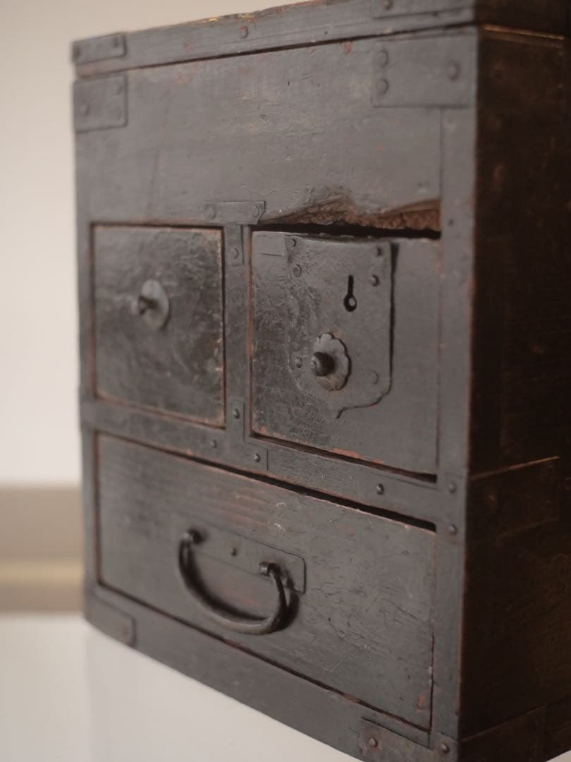 銭箱　硯箱　木箱　収納　小物入れ　民藝　古家具　古道具　アンティーク　昭和レトロ