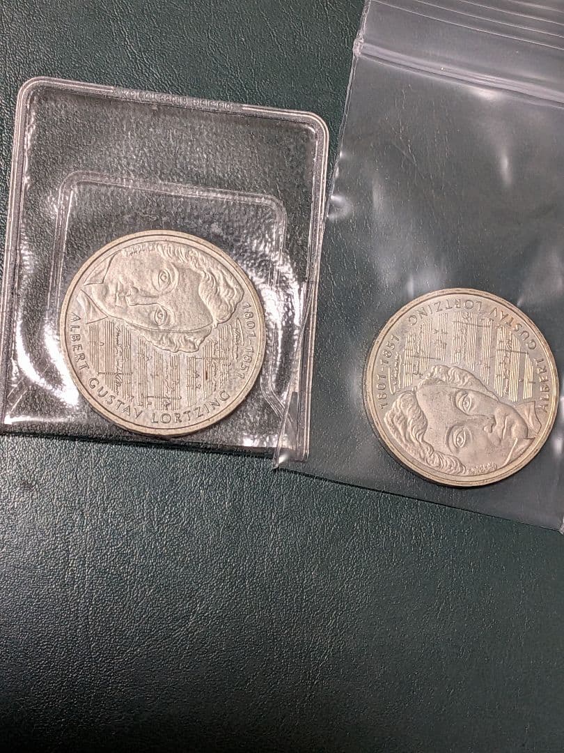 アルベルト·グスタフ·ロルツィング生誕200周年記念10マルク銀貨 SV925