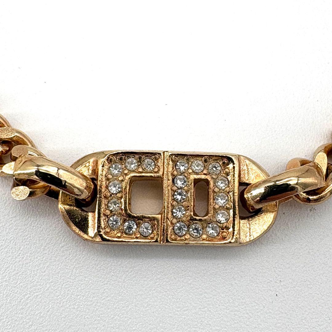 美品 ディオール ブレスレット 喜平 ラインストーン CDロゴ ゴールド 保存袋