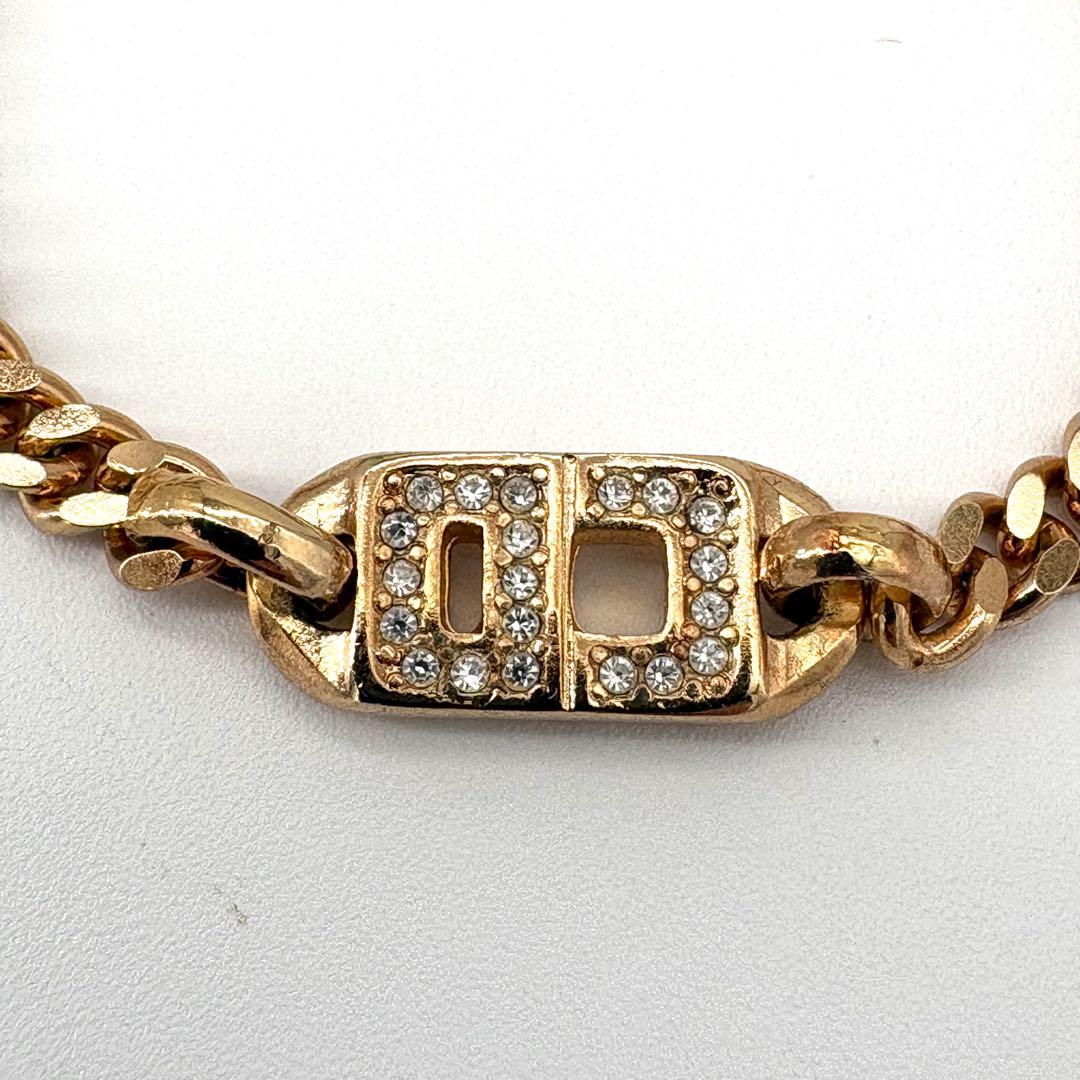 美品 ディオール ブレスレット 喜平 ラインストーン CDロゴ ゴールド 保存袋