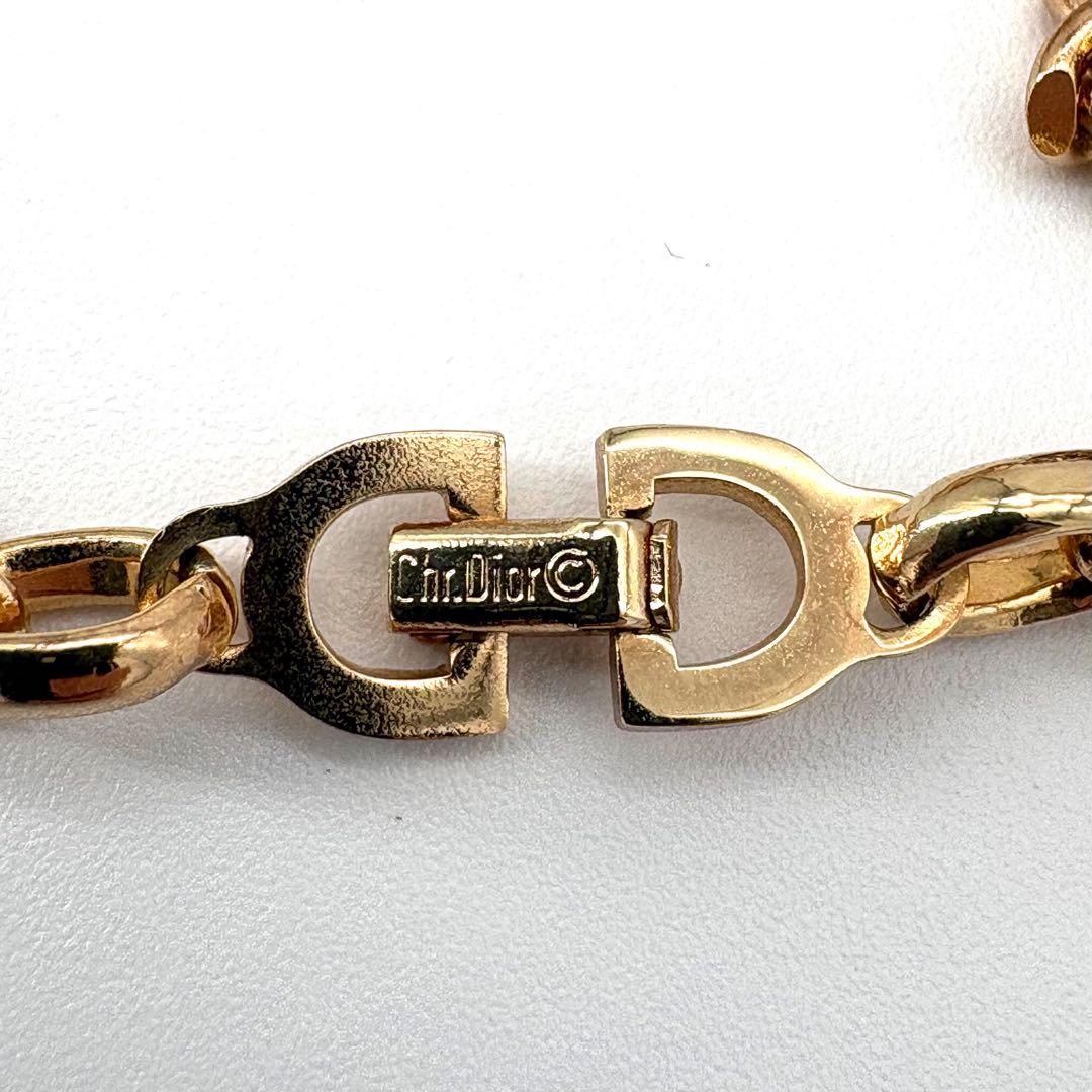 美品 ディオール ブレスレット 喜平 ラインストーン CDロゴ ゴールド 保存袋