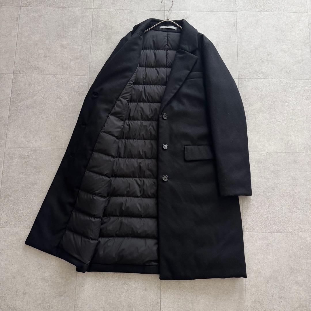 セオリーリュクス　ダウンチェスターコート　ロング　内側ダウン　黒　40