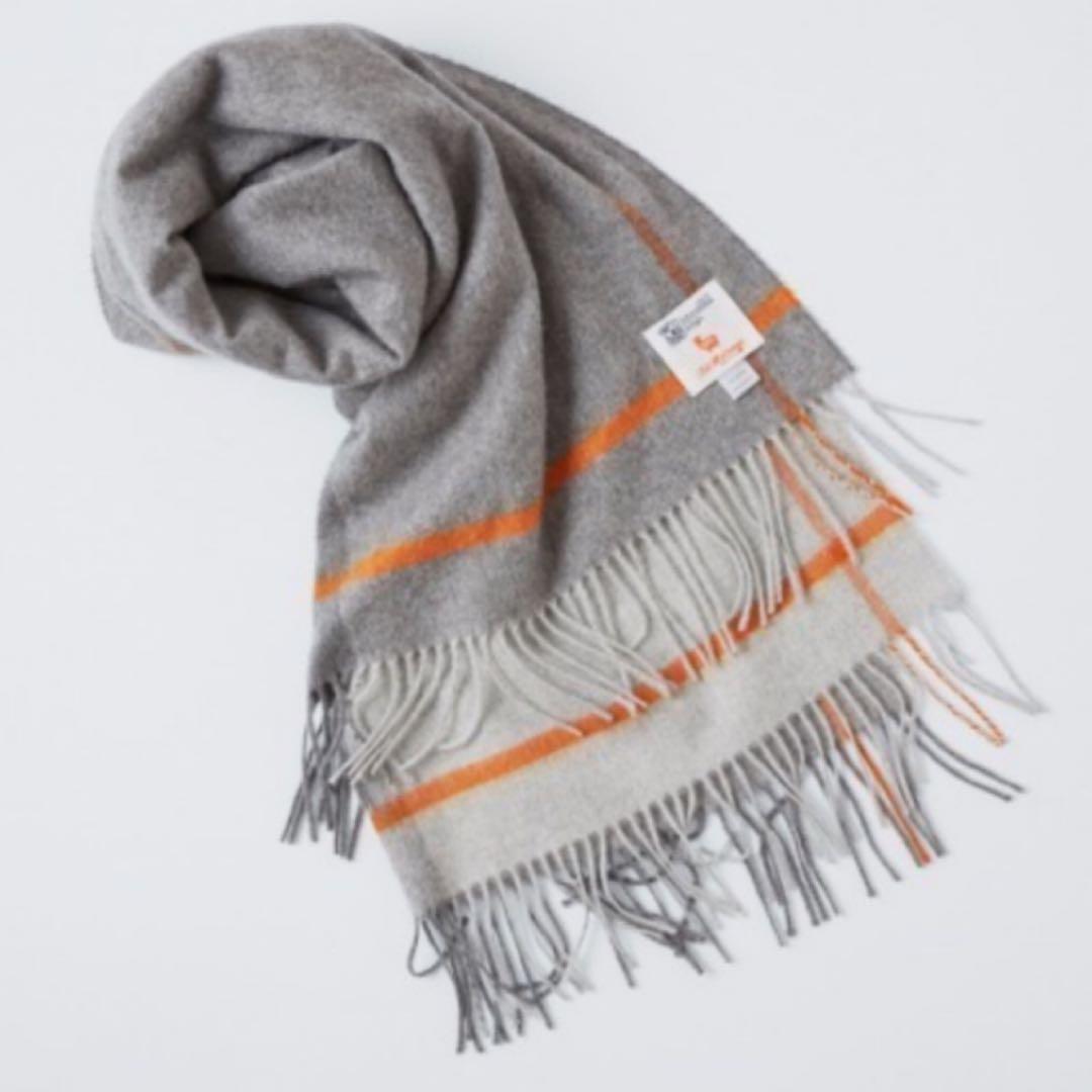 ジョンストンズ フィルメランジェ 別注 ストール 防寒対策 定価6.2万円 大判