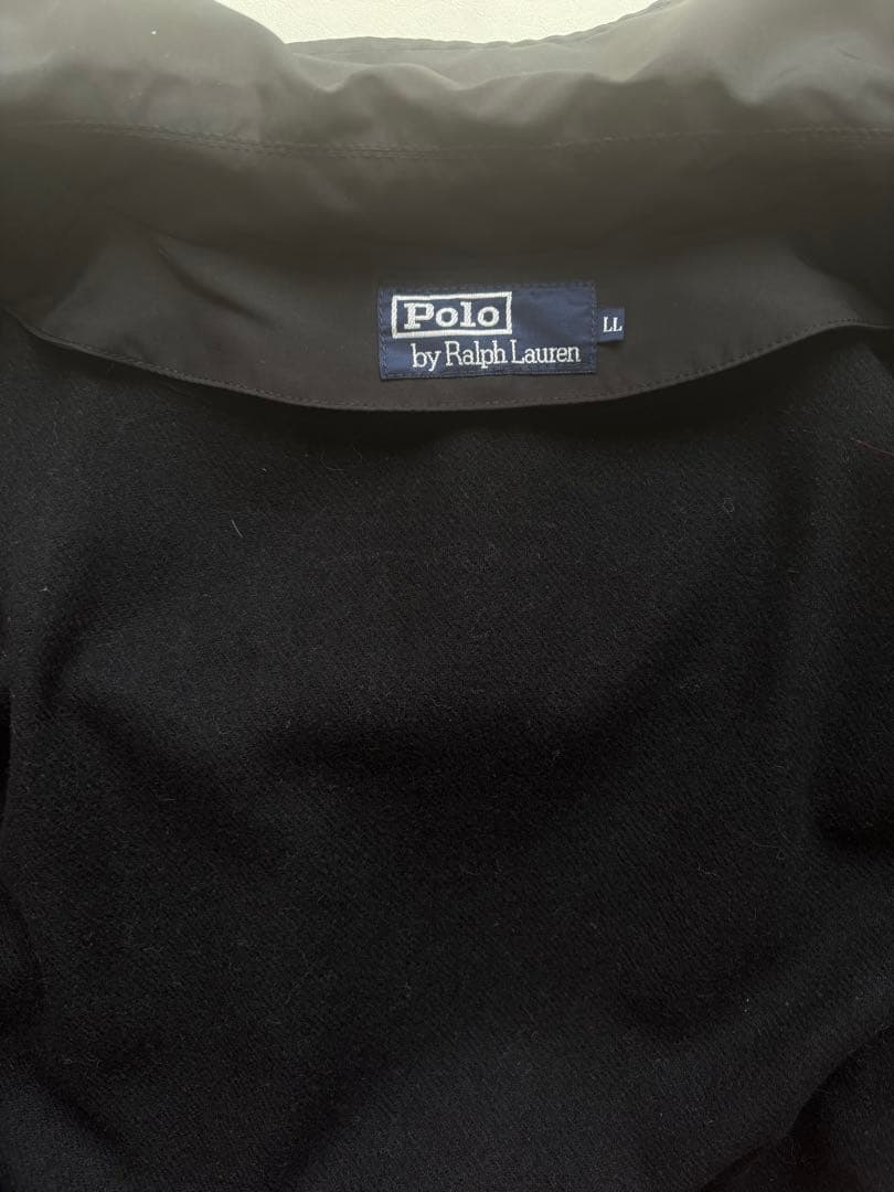 新品未使用Poloポロバイラルフローレン黒ステンカラーコートLLライナー付