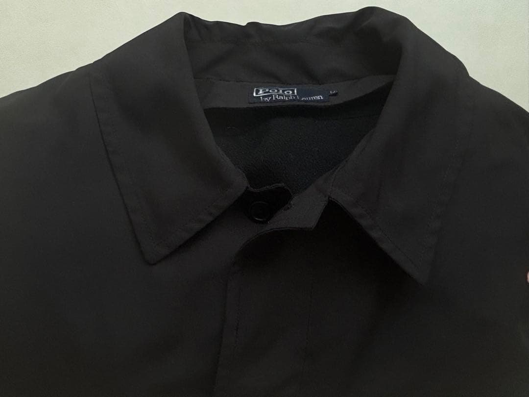 新品未使用Poloポロバイラルフローレン黒ステンカラーコートLLライナー付