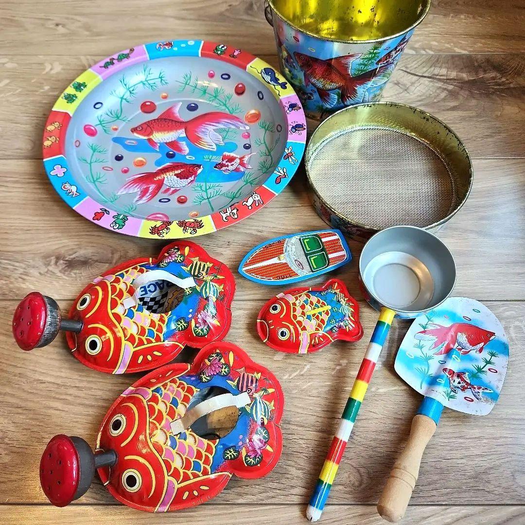 金魚デザイン 9点セット ブリキ 昭和レトロ - メルカリ