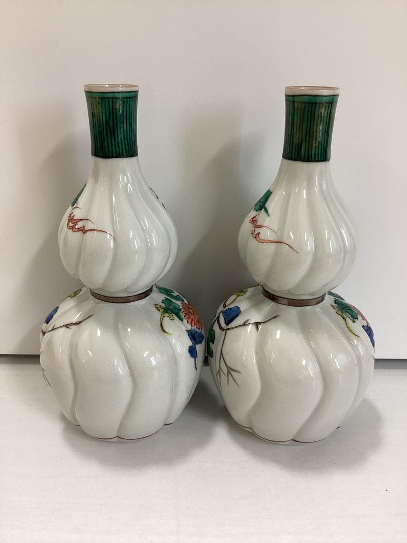 九谷焼　徳利　とっくり　ひょうたん型　2客セット　酒器　福　古九谷　K289