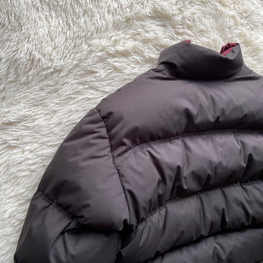 美品✨00s NIKE リバーシブル　ダウンジャケット　黒×えんじ　L 刺繍ロゴ