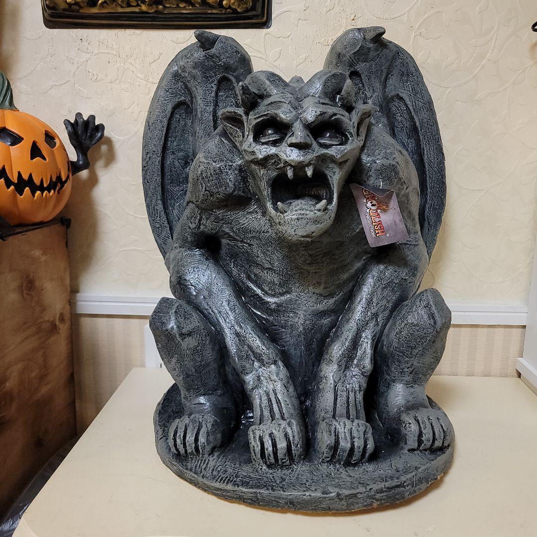 メキシコ製　ガーゴイル像　 高さ56cm　天然ゴム系製品　置物　イベント用等