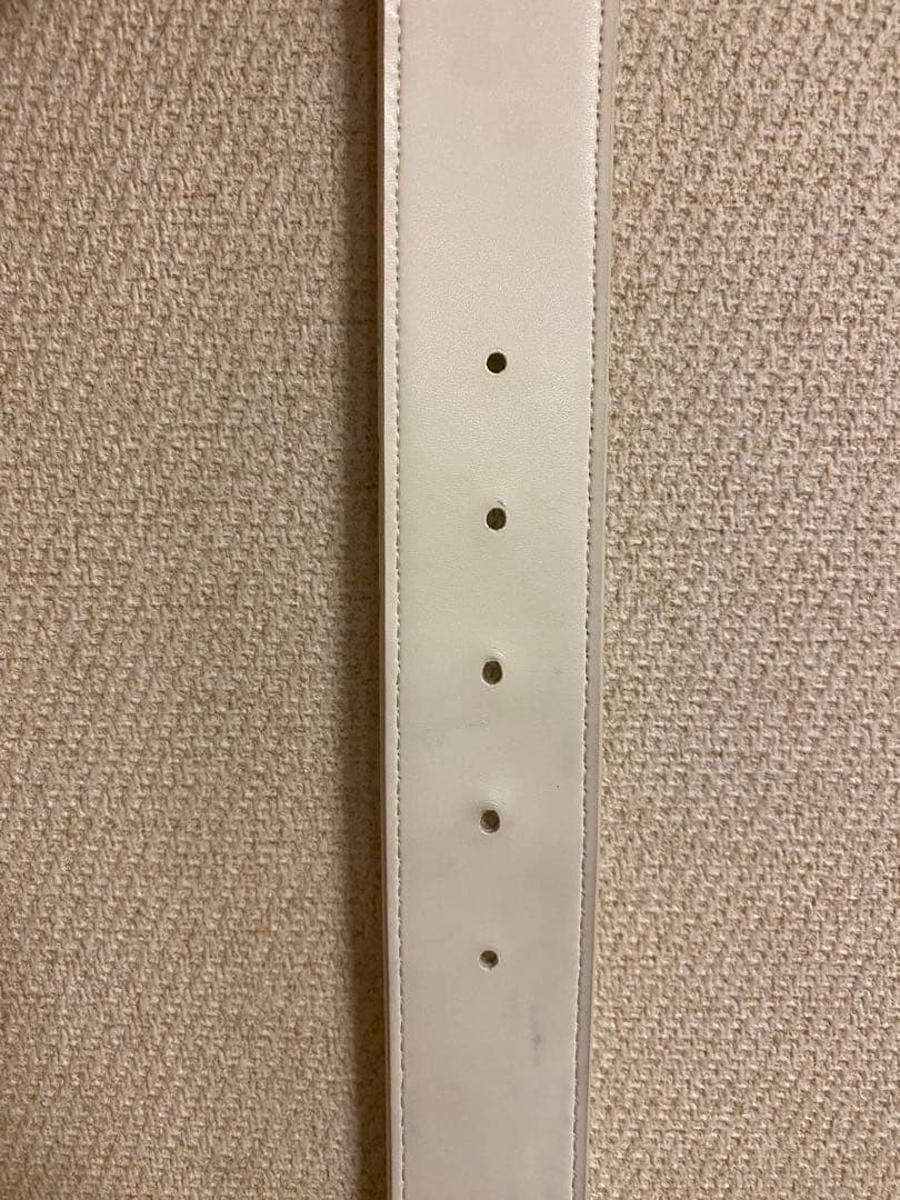 BRIEFING ホワイトレザーベルト Bロゴ付き