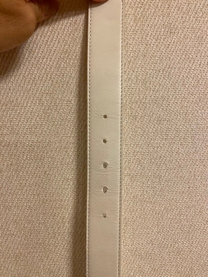 BRIEFING ホワイトレザーベルト Bロゴ付き