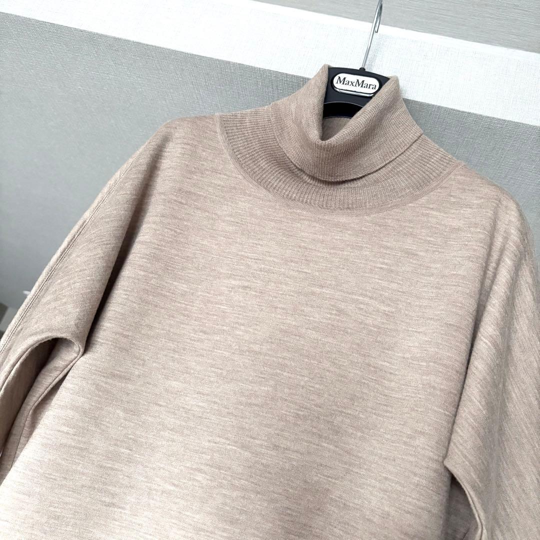 新品同様‼️最高級 白タグ マックスマーラ ウール100%ふんわりワンピース