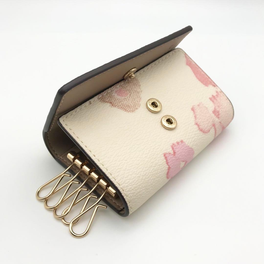 COACH ★大人気★ ファイブ リング キーケース フローラル プリント 新品