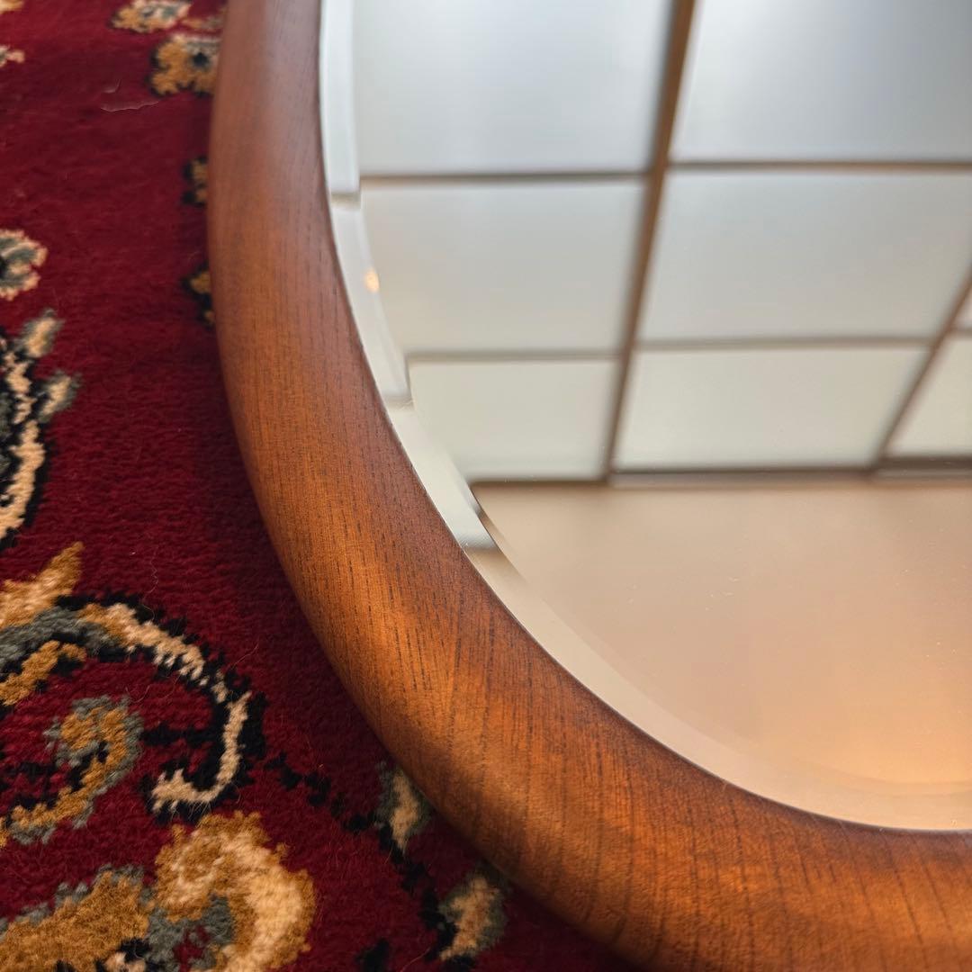 80s vintage karimoku カリモク 楕円型 オーバル ミラー - メルカリ