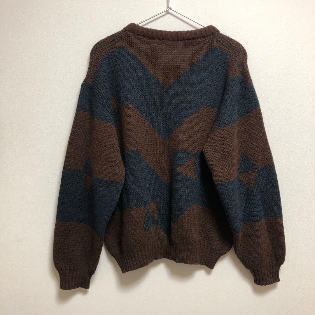 希少 ヴィンテージ ピエールカルダン アルパカ混 ジャガードクルーネックセーター