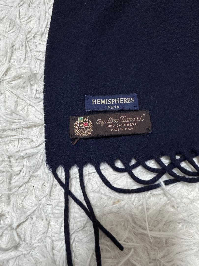 HEMISPHERES×Loro Piana カシミヤマフラー ネイビー
