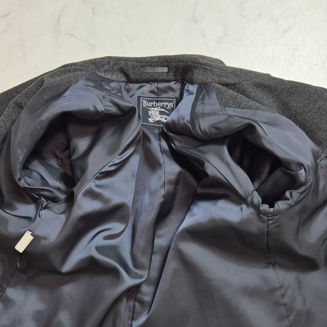 【美品】バーバリー ウール カシミヤ チェスターコート グレー