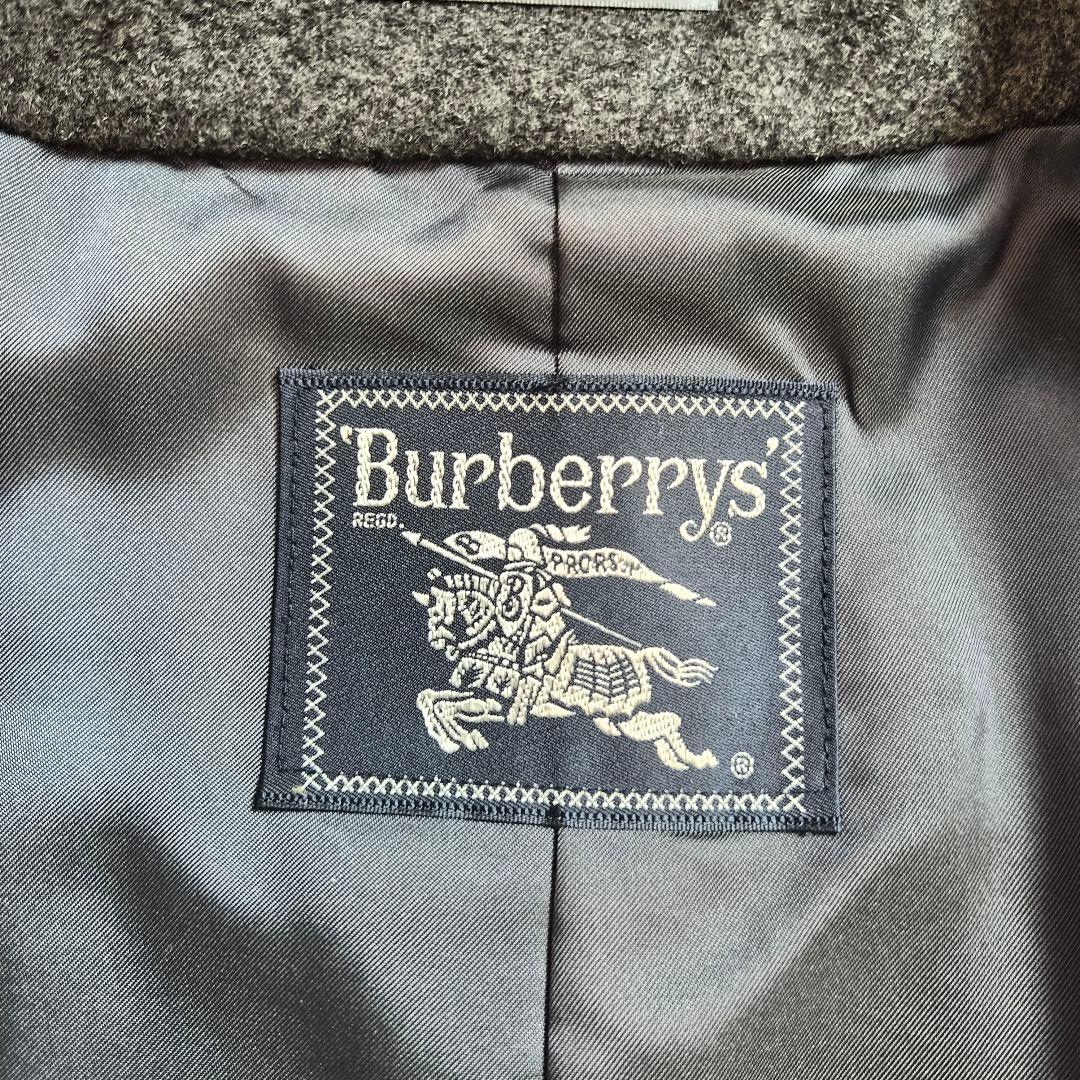 【美品】バーバリー ウール カシミヤ チェスターコート グレー