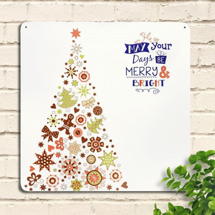 デザイン看板】クリスマスツリー白☆ポスター絵アートパネル壁かわいい