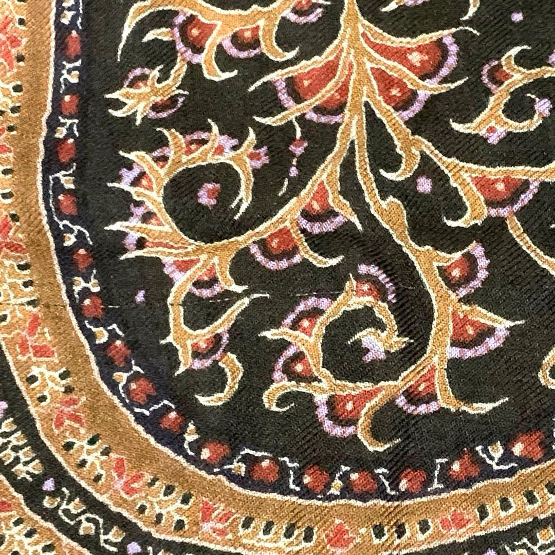 【希少カラー】 エトロ 大判ストール スカーフ ペイズリー パープル ブラウン