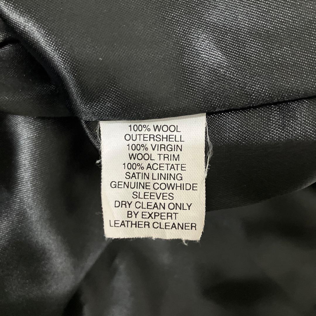 美品　Dehen製JAVA社　ウールメルトン　カウハイドレザー　スタジャン XL