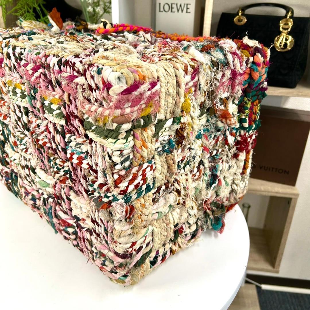 美品 モロッコ ジュート 手編み 収納ボックス インテリア