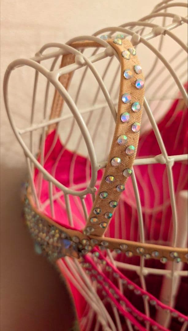 お値下】美品 ピンクラテンドレス M〜L