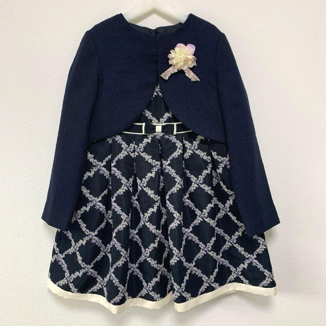 組曲×ブランシェス　フォーマルドレス　120 上品　ネイビー　入学式　卒園式